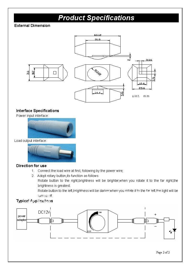 12 Volt DC Single Color LED Dimmer-des-03 images